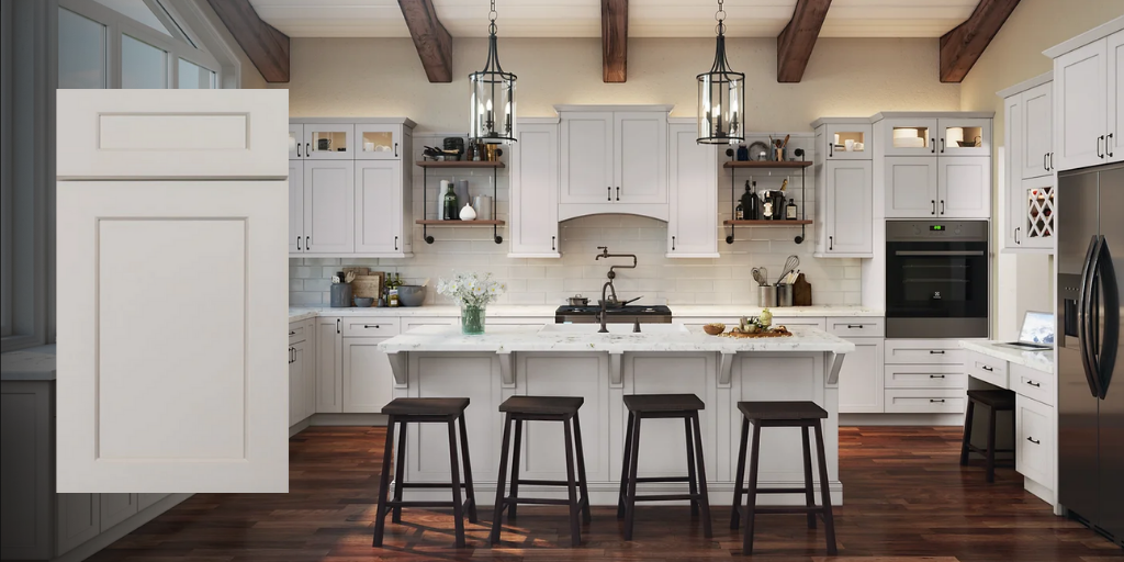 Kitchen featuring the Dove Shaker cabinets