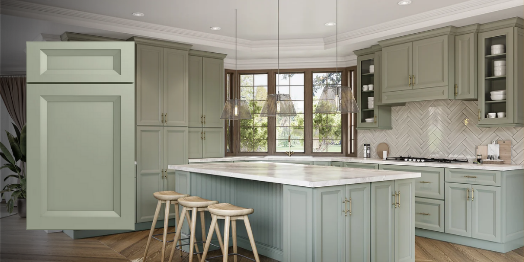 kitchen featuring the Oxford Sage cabinets