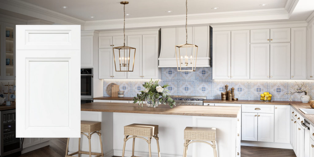 Kitchen featuring the Oxford White cabinets