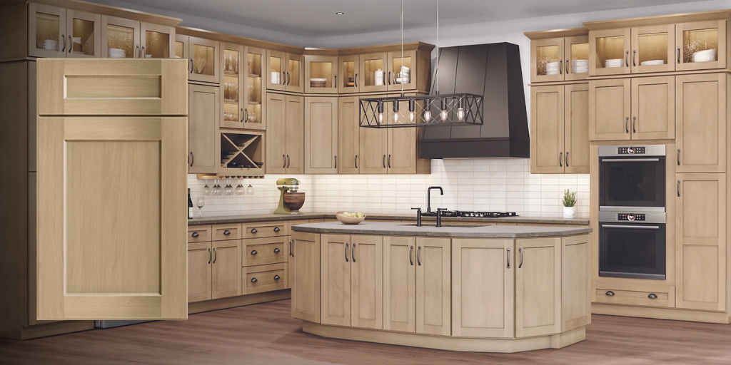 Kitchen with the Honey shaker cabinets