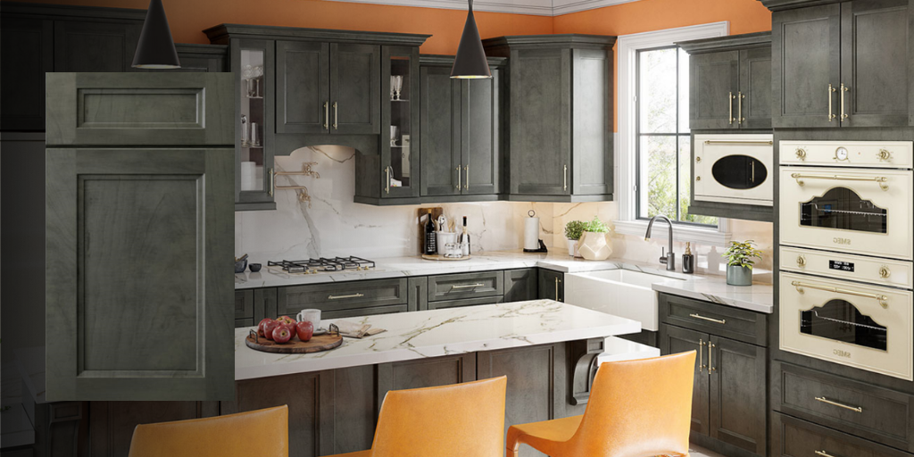 kitchen featuring Step Down Smoky Gray cabinets