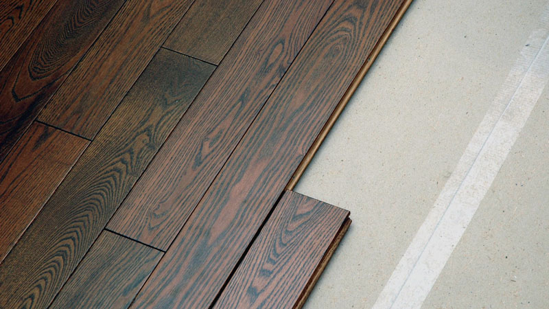 wood flooring being installed